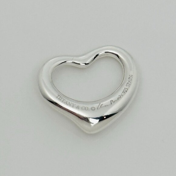 Tiffany Elsa Peretti Mini Small Open Heart Pendant Charm in Sterling Silver - Picture 2 of 7